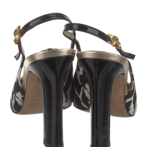 Roberto Cavalli slingback leather printed sandals - Picture 3 of 4